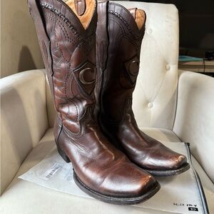 CUADRA Men's Brown Leather Western Boots
